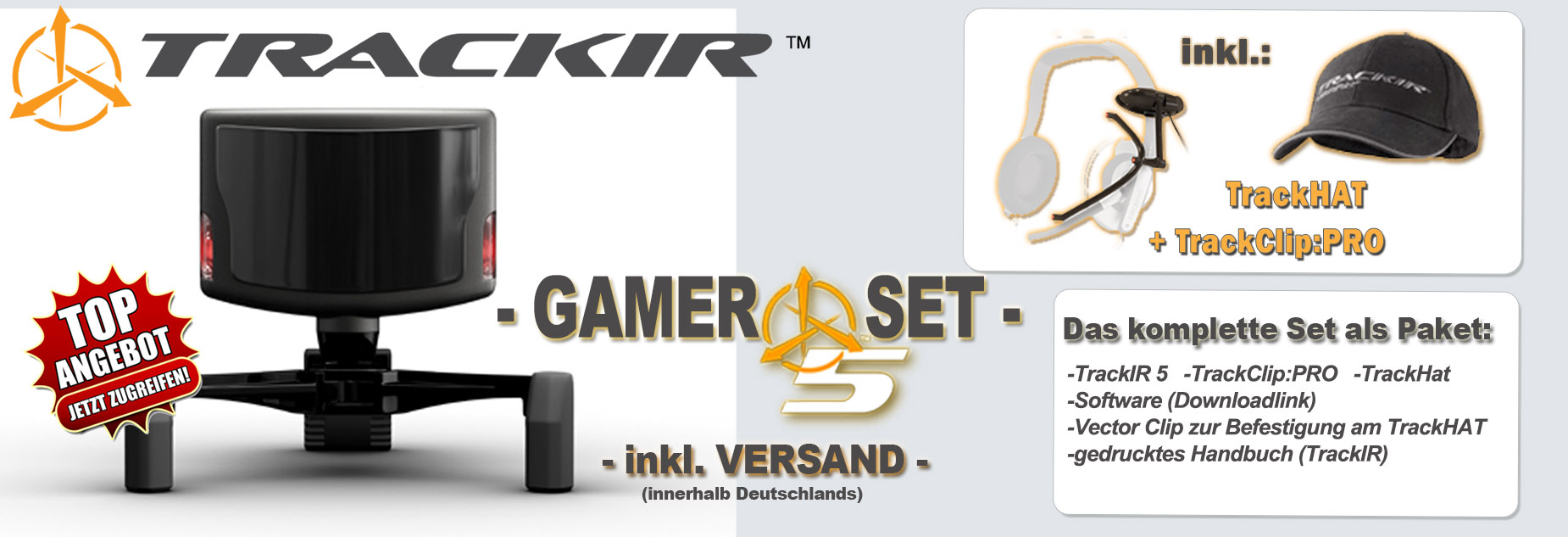 TrackIR :: Premium head tracking Shop für pc-games :: Trackir 5 und Trackir  4:PRO - Trackir 5 - Unser BESTER Headtracker