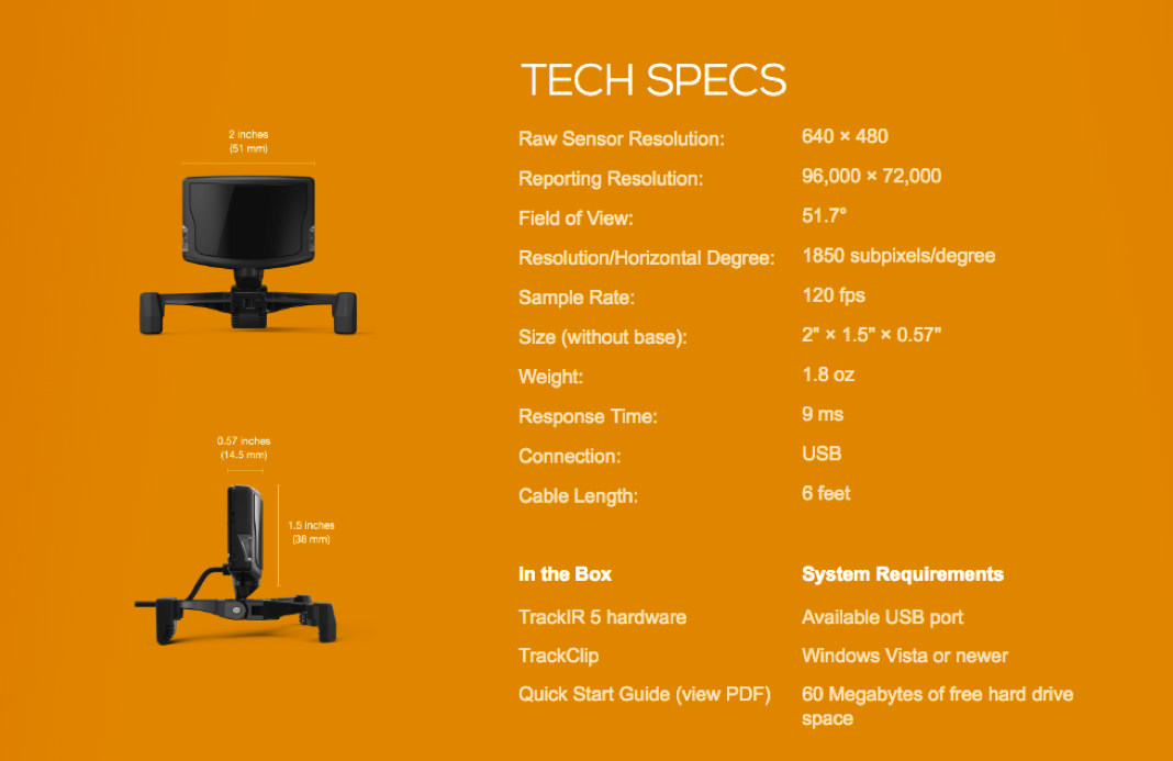 TrackIR :: Premium head tracking Shop für pc-games :: Trackir 5